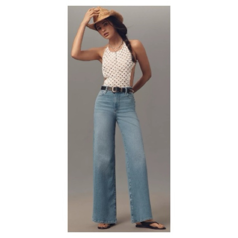 FRAME Le Slim Palazzo High-Rise Wide-Leg Jeans- 24 - Picture 2 of 10